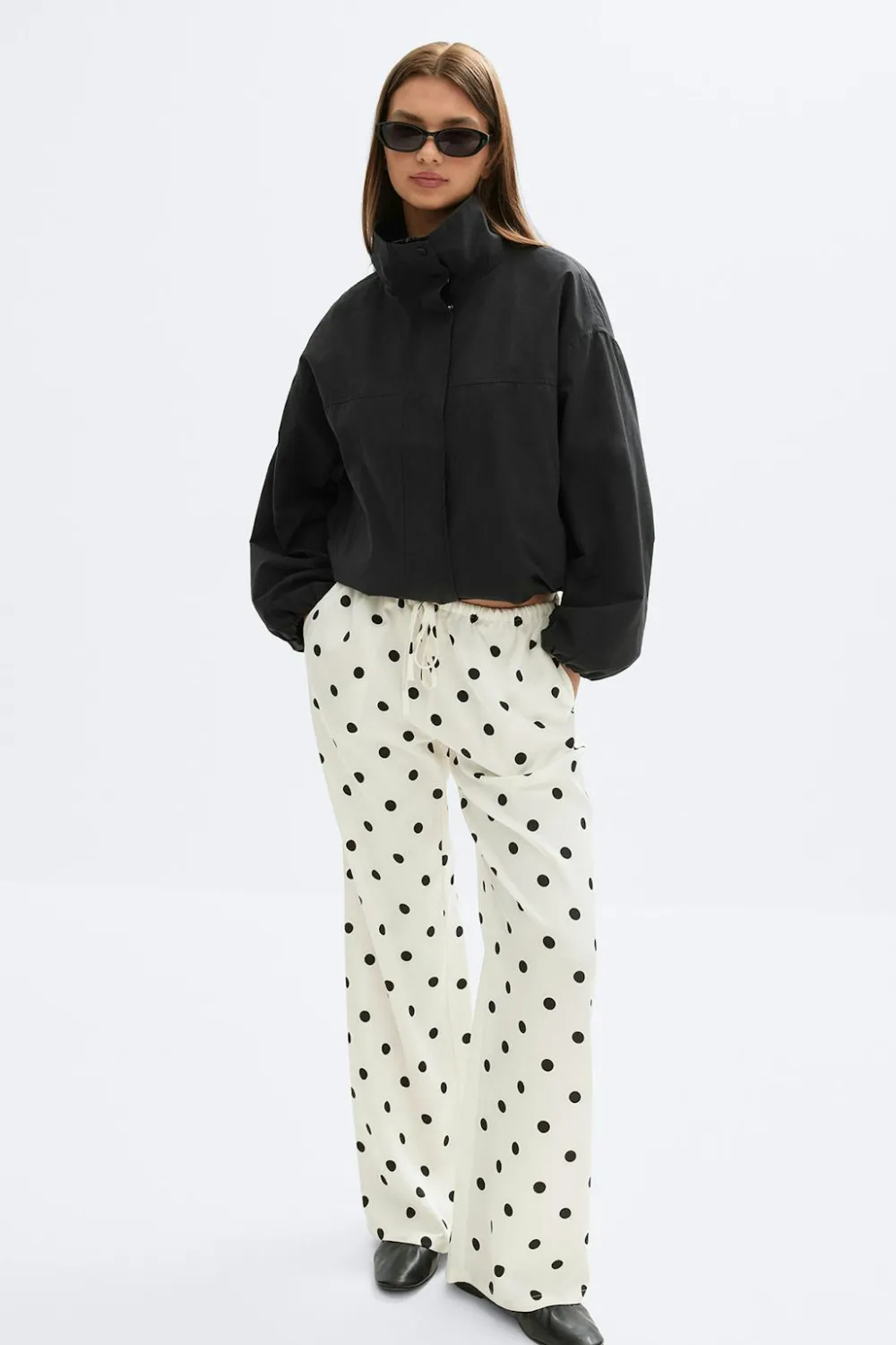 Gina Tricot Drawtring atin trouer Svart Discount
