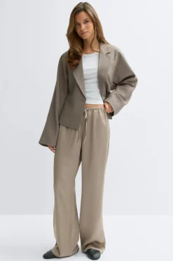 Gina Tricot Drawtring atin trouer Beige Hot
