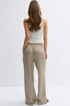 Gina Tricot Drawtring atin trouer Beige Hot