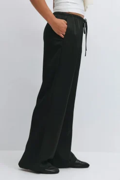 Gina Tricot Drawtring atin trouer Svart Online