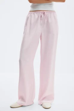 Gina Tricot Drawtring atin trouer Rosa