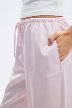 Gina Tricot Drawtring atin trouer Rosa