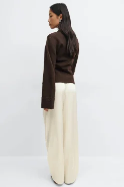 Gina Tricot Drawtring atin trouer Hvit Sale