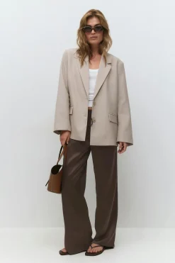 Gina Tricot Drawtring atin trouer Brun Discount
