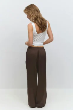 Gina Tricot Drawtring atin trouer Brun Discount