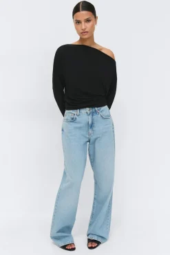 Gina Tricot Dropped houder top Svart Hot