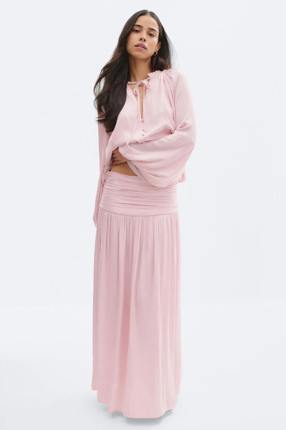 Gina Tricot Dropped waist skirt Rosa Best