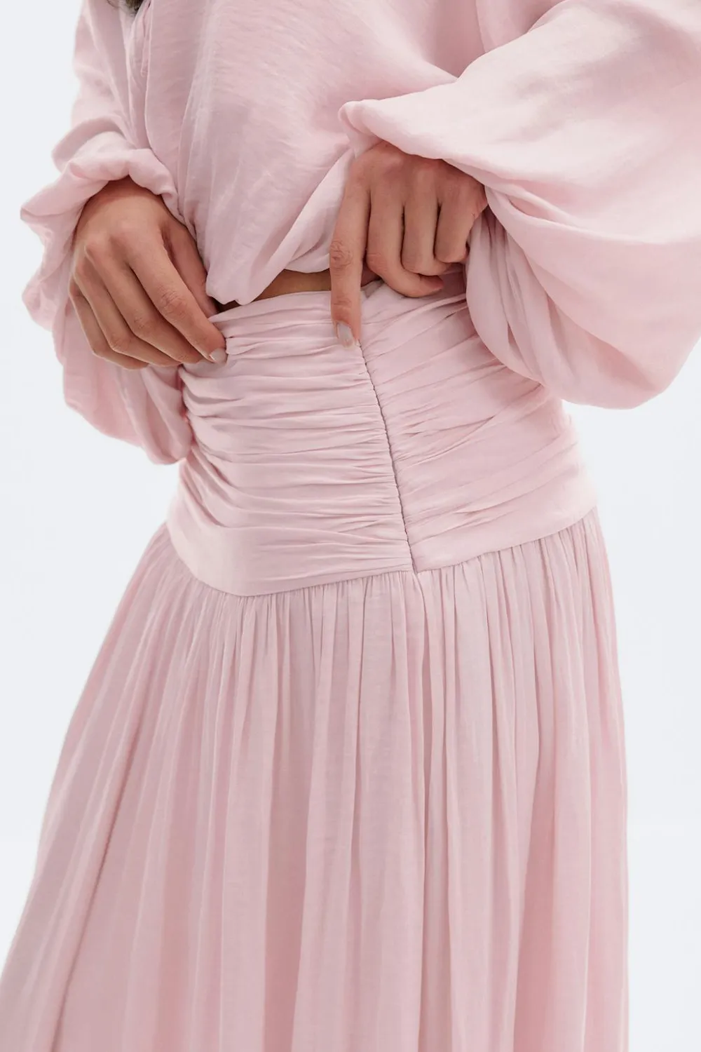 Gina Tricot Dropped waist skirt Rosa Best