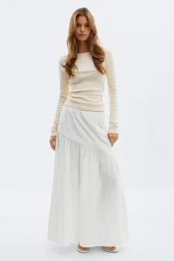 Gina Tricot Dropped wait kirt Hvit Discount