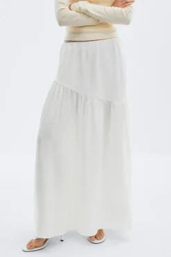Gina Tricot Dropped wait kirt Hvit Discount