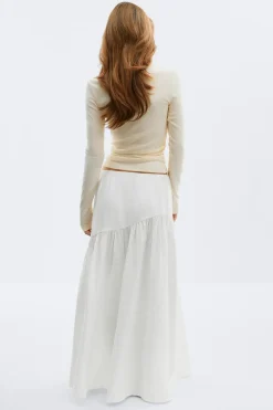 Gina Tricot Dropped wait kirt Hvit Discount