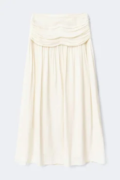 Gina Tricot Dropped waist skirt Hvit Sale
