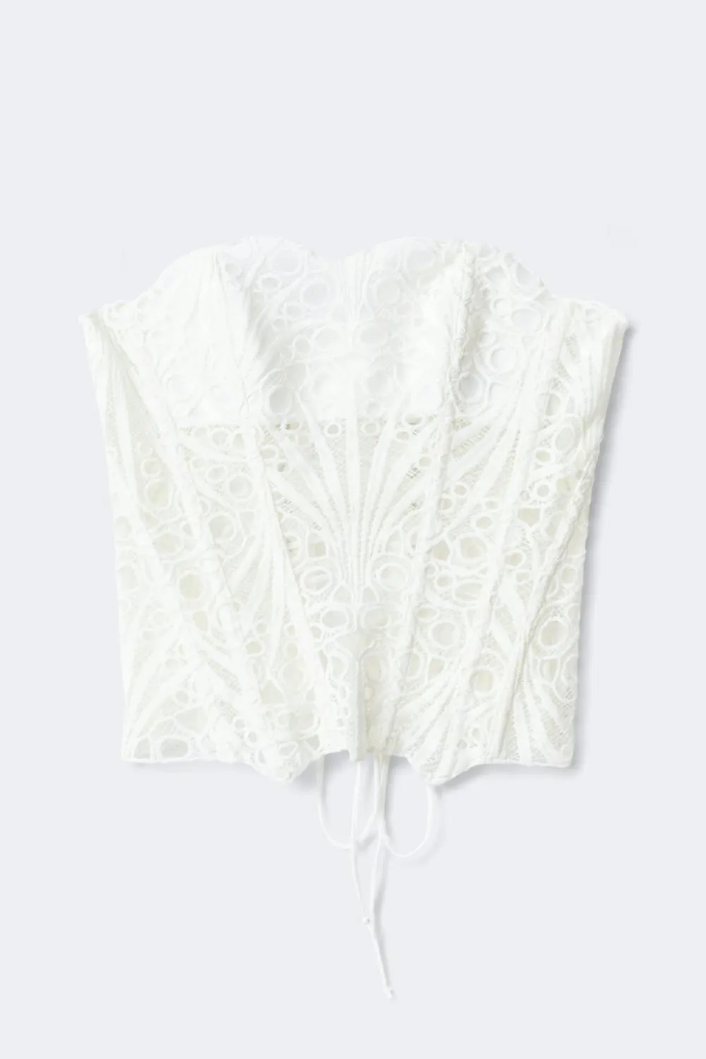 Gina Tricot Embroidered corset top Hvit Discount