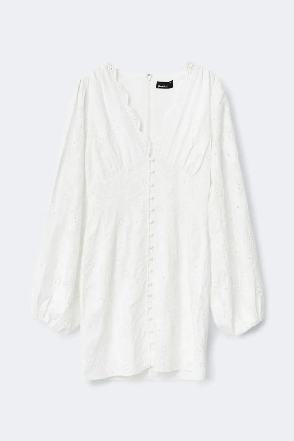 Gina Tricot Embroidered mini dress Hvit Discount