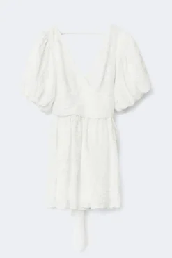 Gina Tricot Embroidered mini dress Hvit