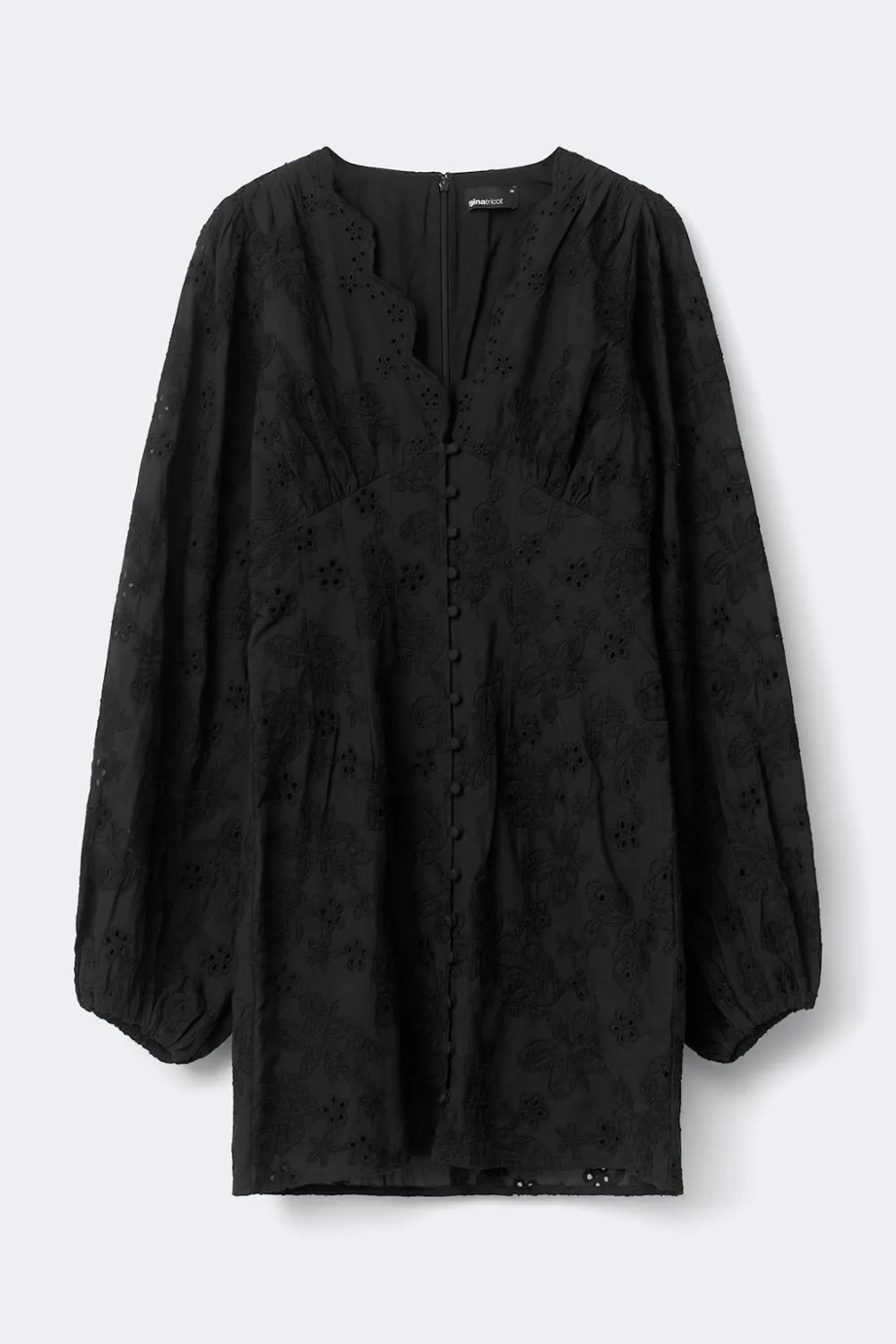 Gina Tricot Embroidered mini dress Svart Clearance