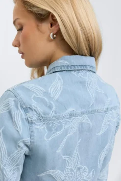 Gina Tricot Ebroidery deni hirt Blå Outlet