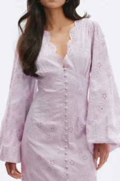 Gina Tricot Embroidery dress Lilla Discount
