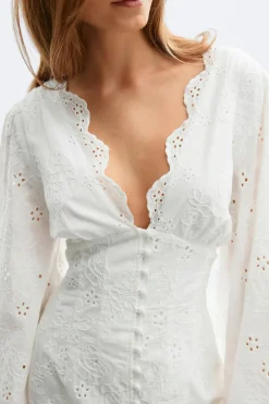 Gina Tricot Embroidery dress Hvit Online