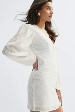 Gina Tricot 14+ ebroidery dre Hvit Outlet