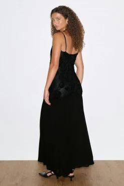 Gina Tricot Embroidery dropped waist dress Svart Discount