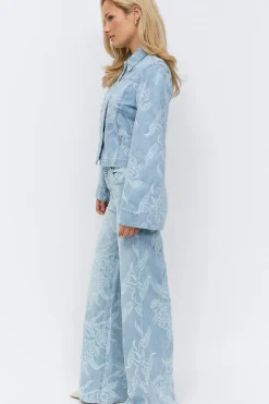 Gina Tricot Embroidery jeans Blå Clearance