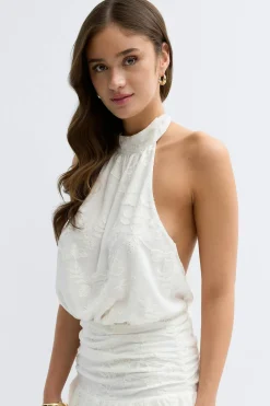 Gina Tricot Embroidery mini dress Hvit Sale