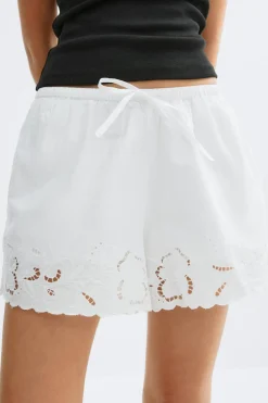 Gina Tricot Ebroidery popin hort Hvit Online