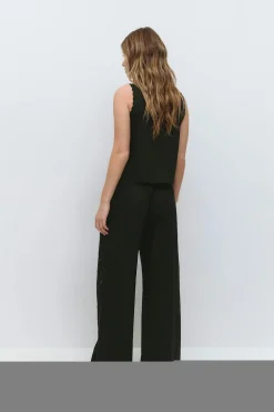 Gina Tricot Ebroidery popin trouer Svart Hot