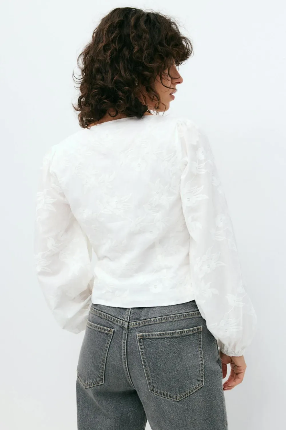 Gina Tricot Embroidery top Hvit Discount