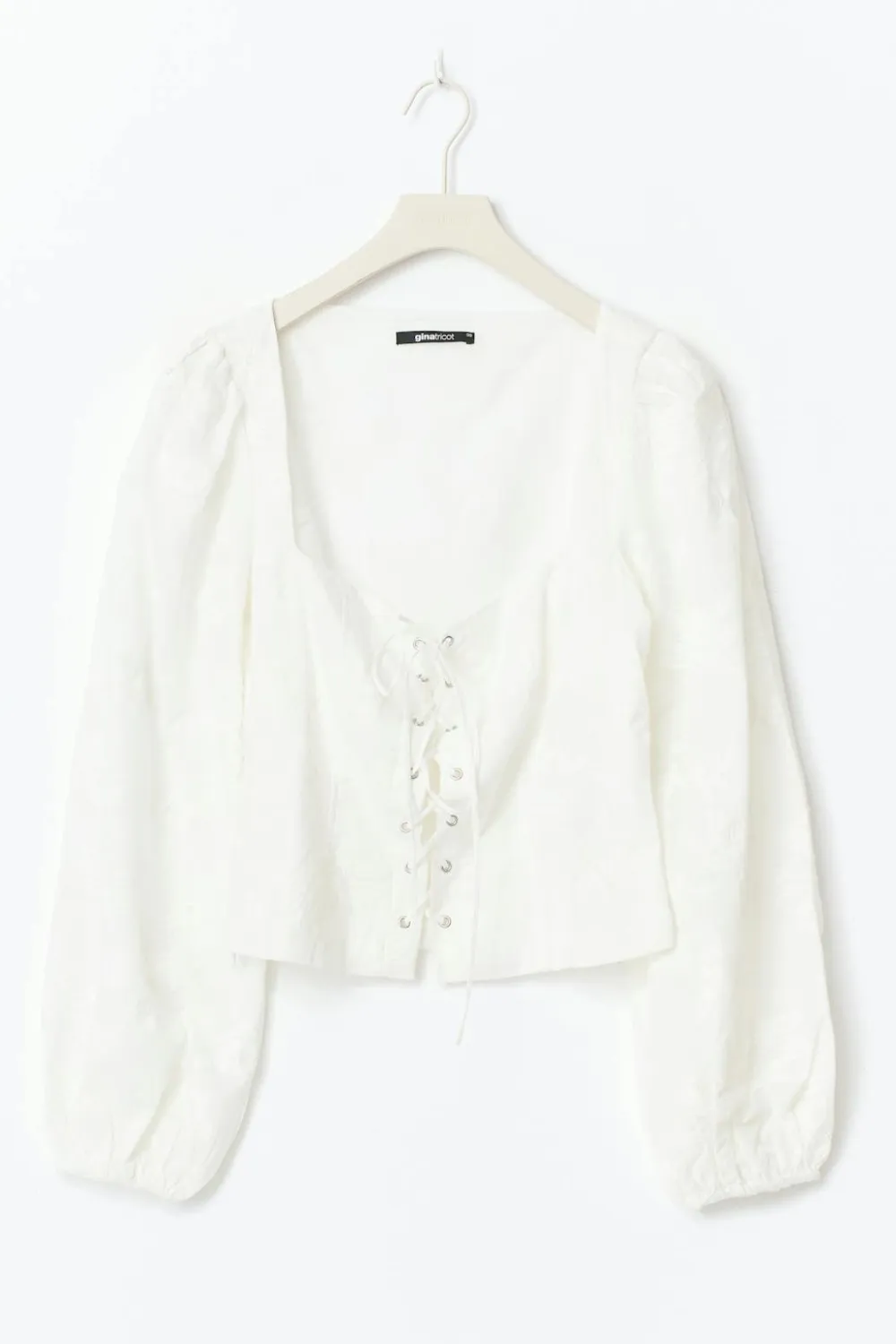 Gina Tricot Embroidery top Hvit Discount