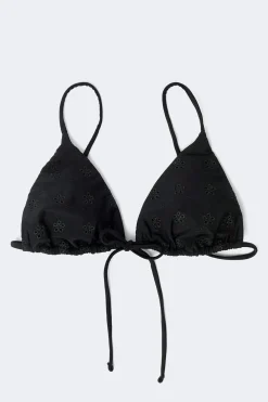 Gina Tricot Ebroidery triange bikini top Svart Sale