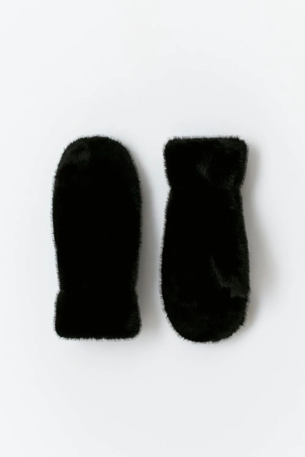Gina Tricot Faux fur mittens Svart Online