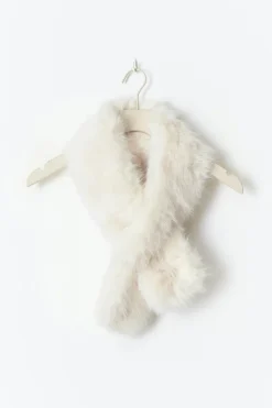 Gina Tricot Faux fur plush scarf Hvit Outlet