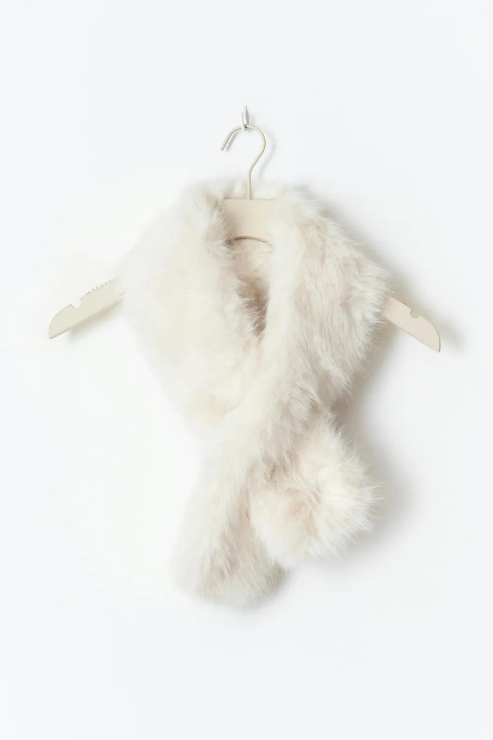 Gina Tricot Faux fur plush scarf Hvit Outlet