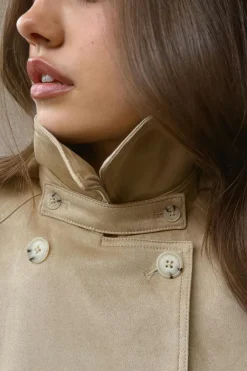 Gina Tricot Faux uede beted jacket Beige