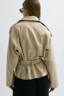 Gina Tricot Faux uede beted jacket Beige