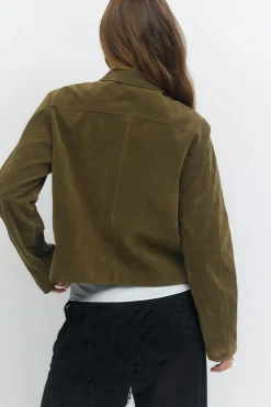 Gina Tricot Faux uede hort jacket Grønn Online