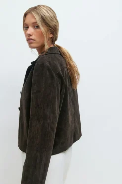 Gina Tricot Faux uede hort jacket Brun Discount