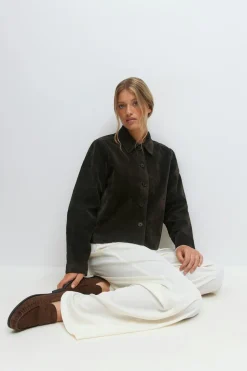 Gina Tricot Faux uede hort jacket Brun Discount