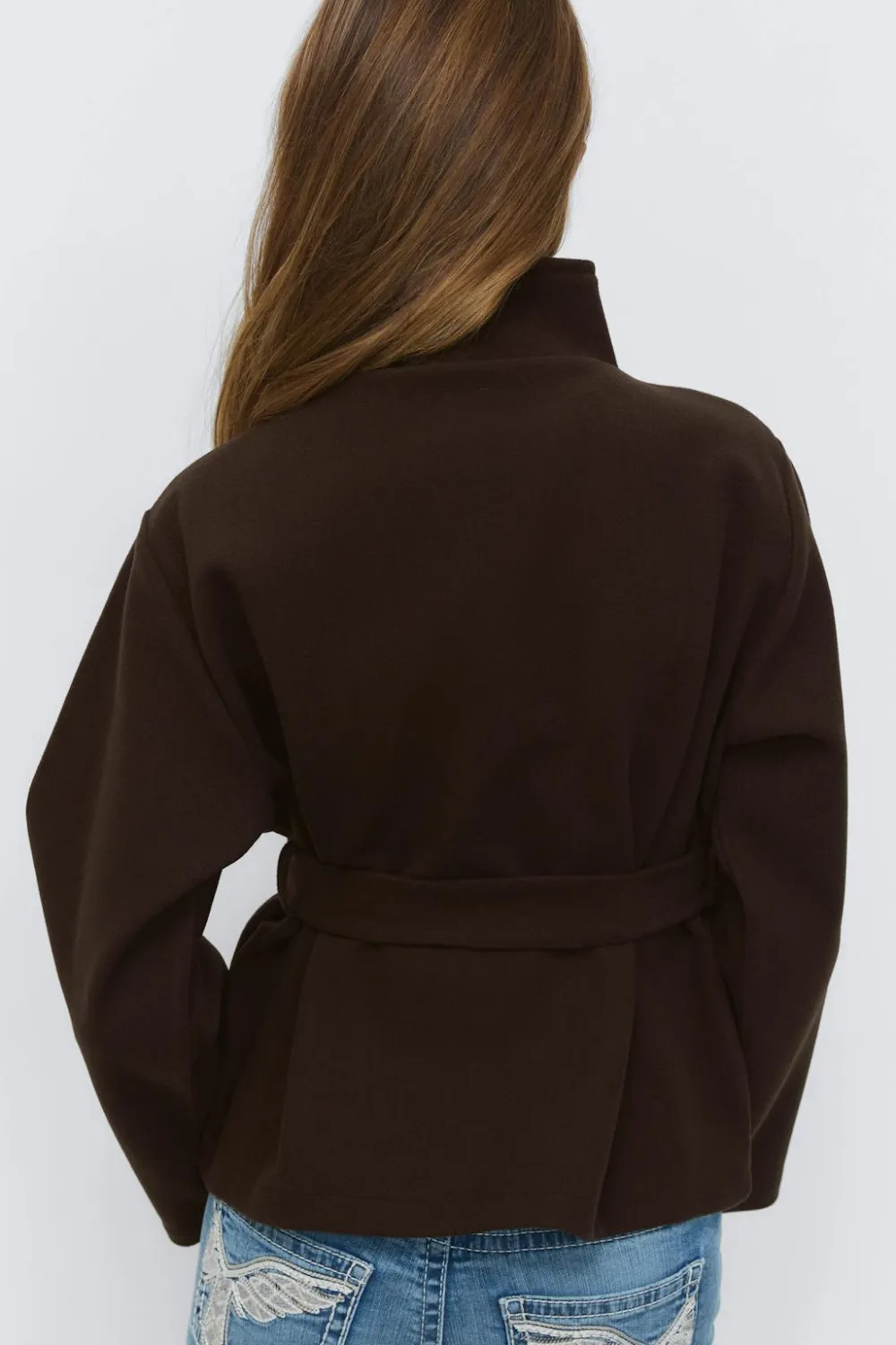 Gina Tricot 14+ fet wrap jacket Brun Outlet