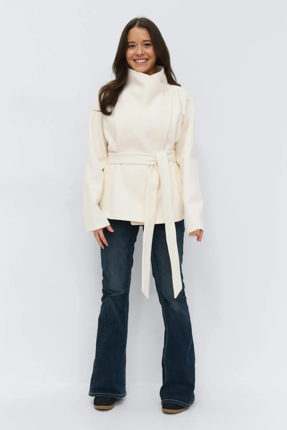 Gina Tricot 14+ fet wrap jacket Hvit Online