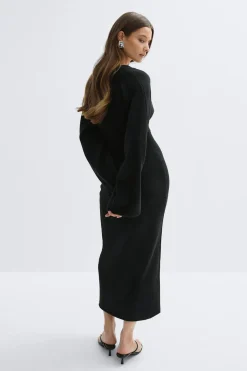 Gina Tricot Fitted knitted dre Svart Hot