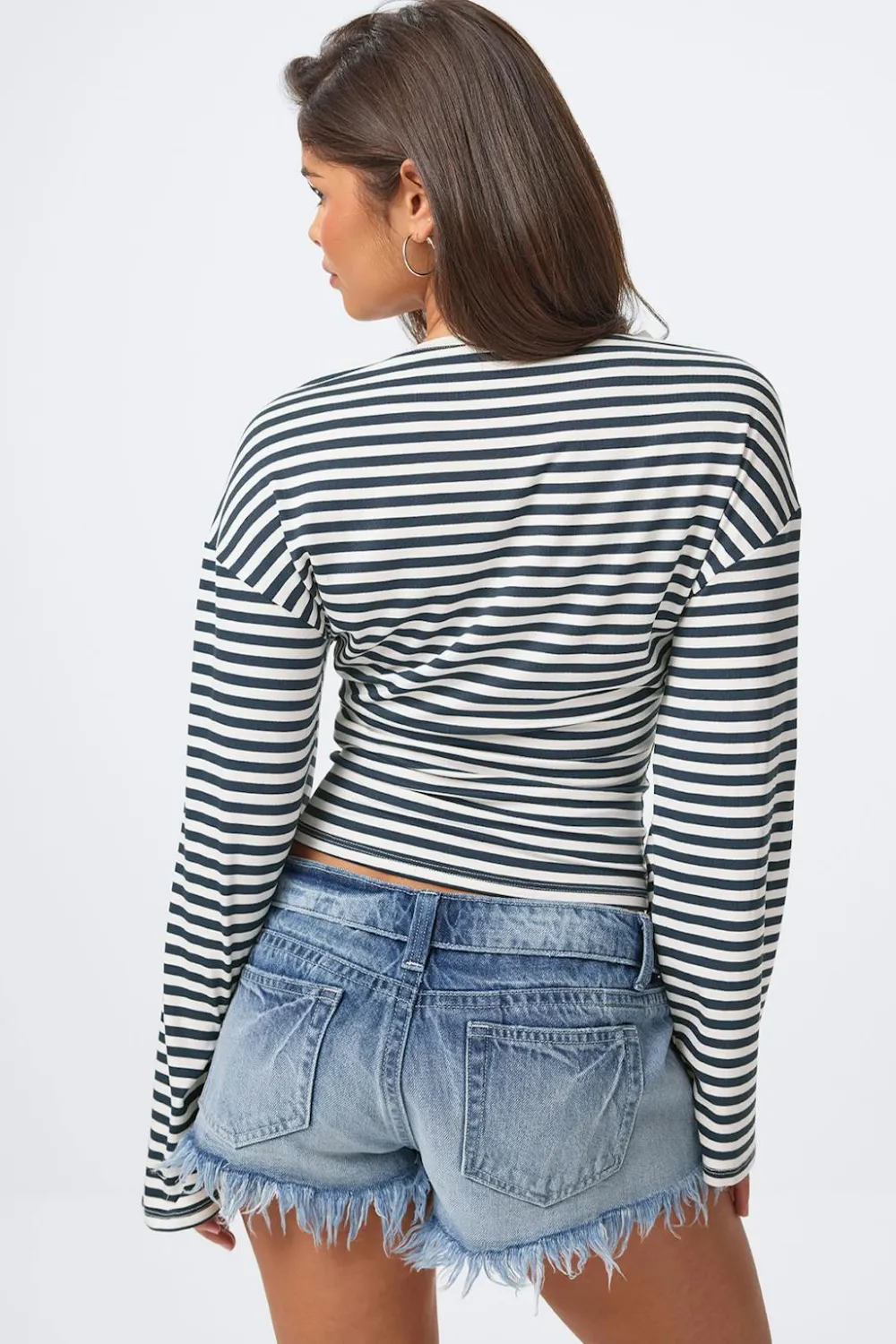 Gina Tricot 14+ fitted ong eeve top Blå Hot