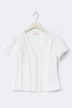 Gina Tricot 14+ fitted hort eeve top Hvit Best
