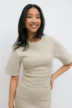 Gina Tricot Fitted top Beige Outlet