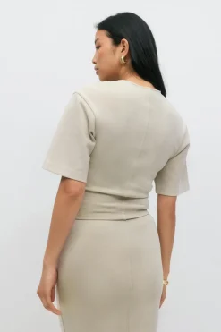 Gina Tricot Fitted top Beige Outlet