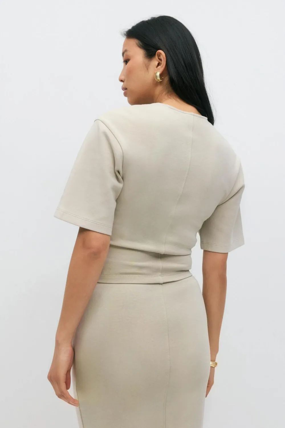 Gina Tricot Fitted top Beige Outlet
