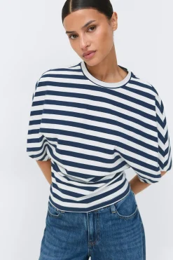 Gina Tricot Fitted top Blå Outlet