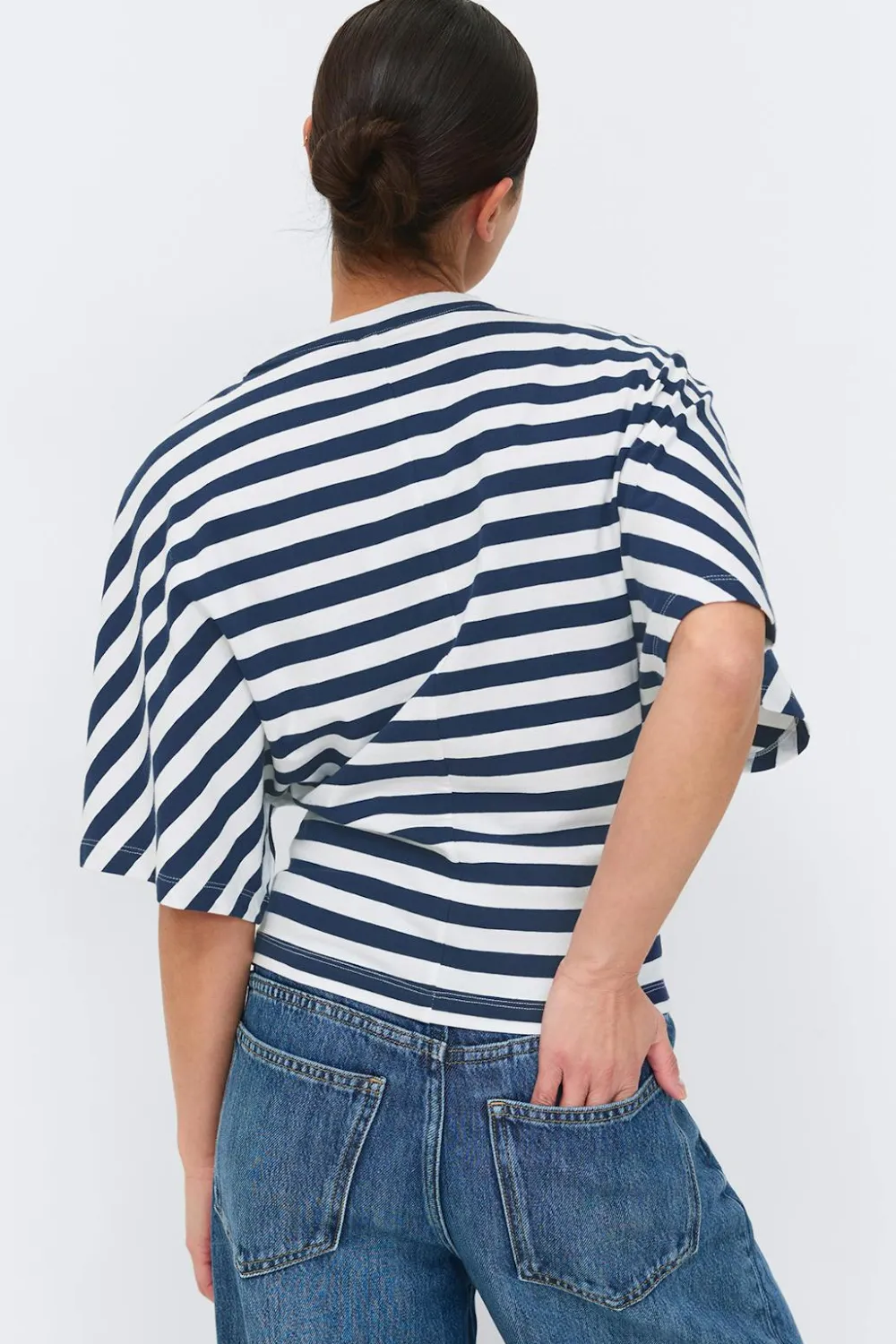 Gina Tricot Fitted top Blå Outlet